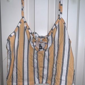 Pacsun//Me to We Yellow and White Tank